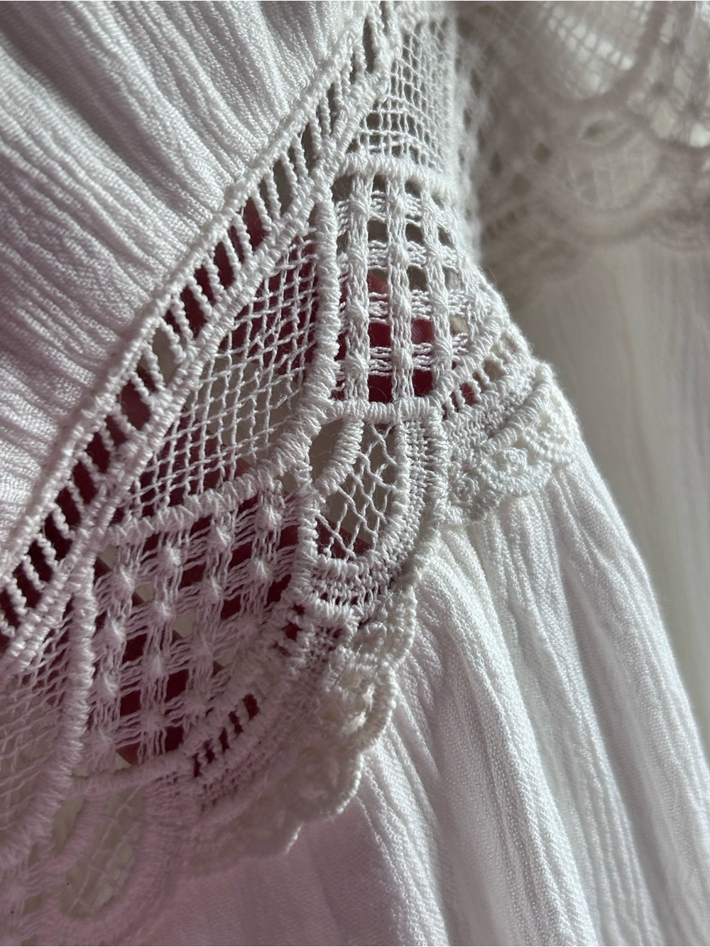 Maurices XXL White Crochet Lace Boho Midi Dress Smocked NWT - Picture 7 of 12